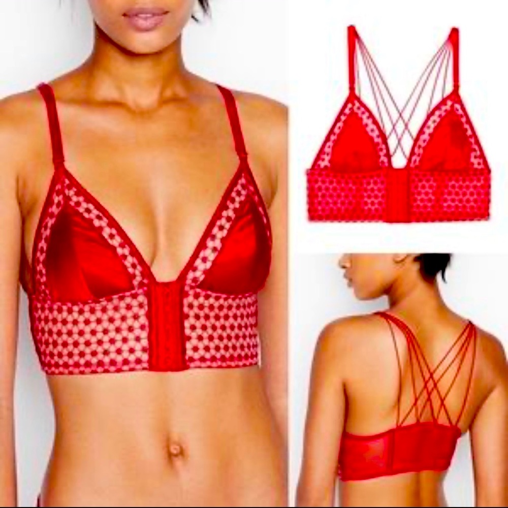 Victoria’s Secret Red Mesh Corset Top